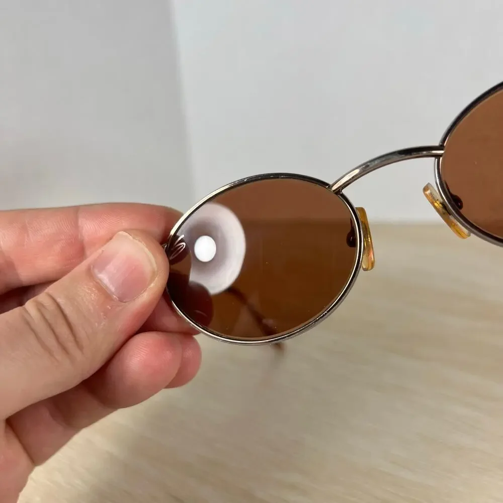 Vintage Serengeti 6412 Sunglasses Red Tinted Lenses Japan Oval Metal